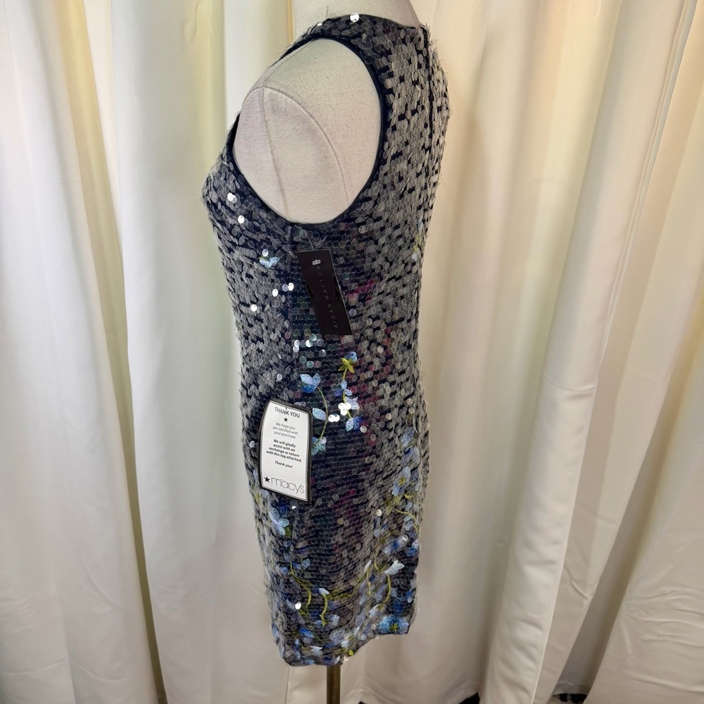 NWT Aidan by Aidan Mattox ‘Floral Embroidered Sequin Dress’ in “Dusty Blue” Sz 2 - Picture 10 of 16